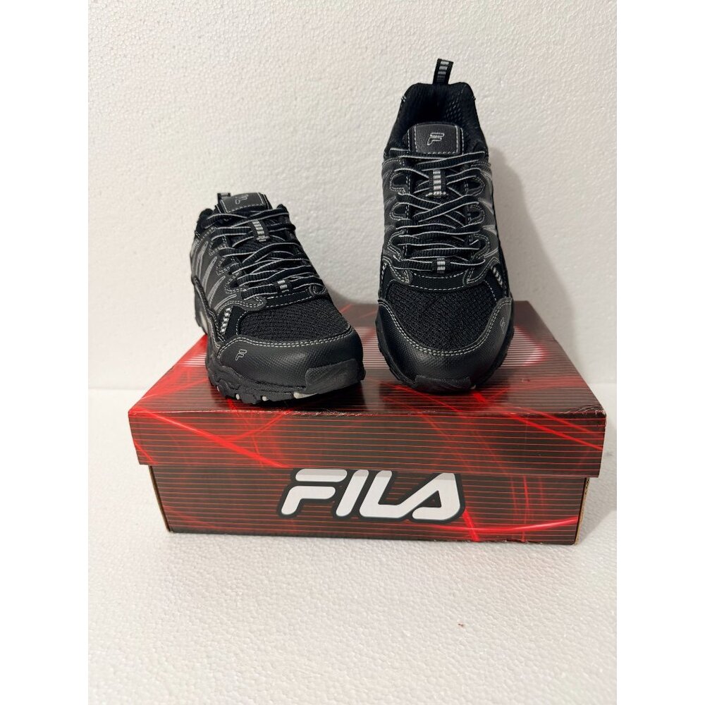 Fila Kids Trail Running Shoes Black Size 4.5 US Lace-Up Mesh Breathable Design D - Picture 12 of 12